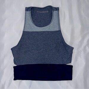 Outdoor Voices Slashback Crop Top in Navy Color Block XS
